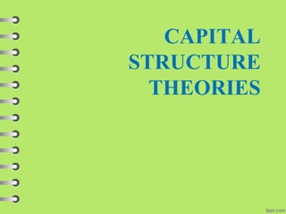 CAPITAL
STRUCTURE
THEORIES
 