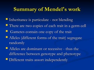 Mendelian Genetics Introduction Historical Developments | PPT