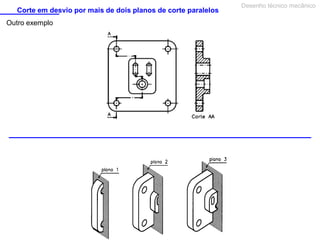Corte em desvio por mais de dois planos de corte paralelos
Outro exemplo

Desenho técnico mecânico

 