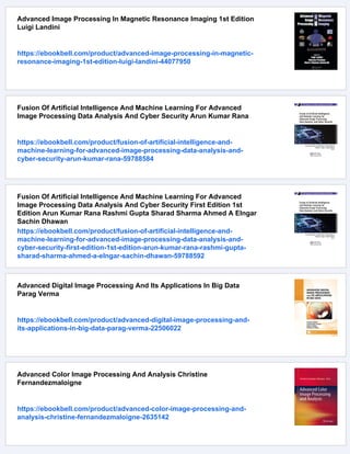 Advanced Image Processing Techniques And Applications 1st Edition N ...