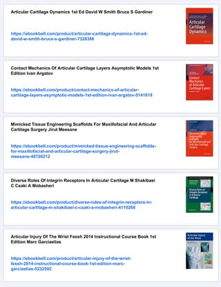 Articular Cartilage Second Edition 2nd Ed Kyriacos A Athanasiou | PDF
