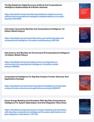 Big Data And Computational Intelligence In Networking 1st Edition Yulei ...