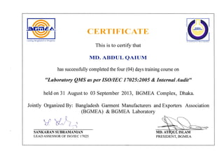 IA ISO 17025 Certificate _BGMEA_Qauim