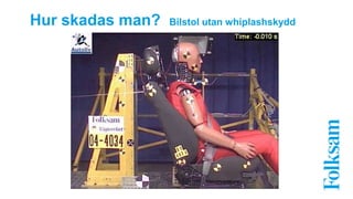 Hur skadas man? Bilstol utan whiplashskydd 
 