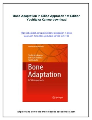Bone Adaptation In Silico Approach 1st Edition Yoshitaka Kameo | PDF
