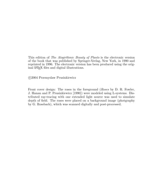 The Algorithmic Beauty Of Plants Przemyslaw Prusinkiewicz Aristid ...