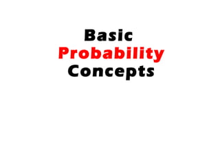 Basic
Probability
Concepts
 