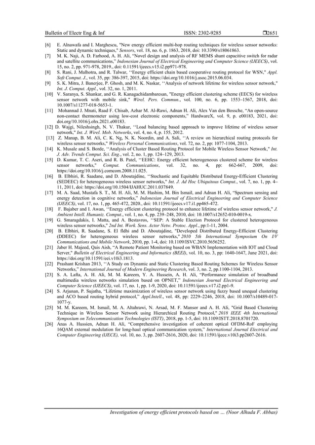 Investigation of energy efficient protocols based on stable clustering ...