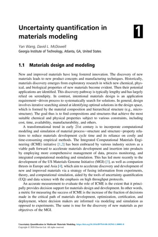 Uncertainty Quantification in Multiscale Materials Modeling Mcdowell | PDF