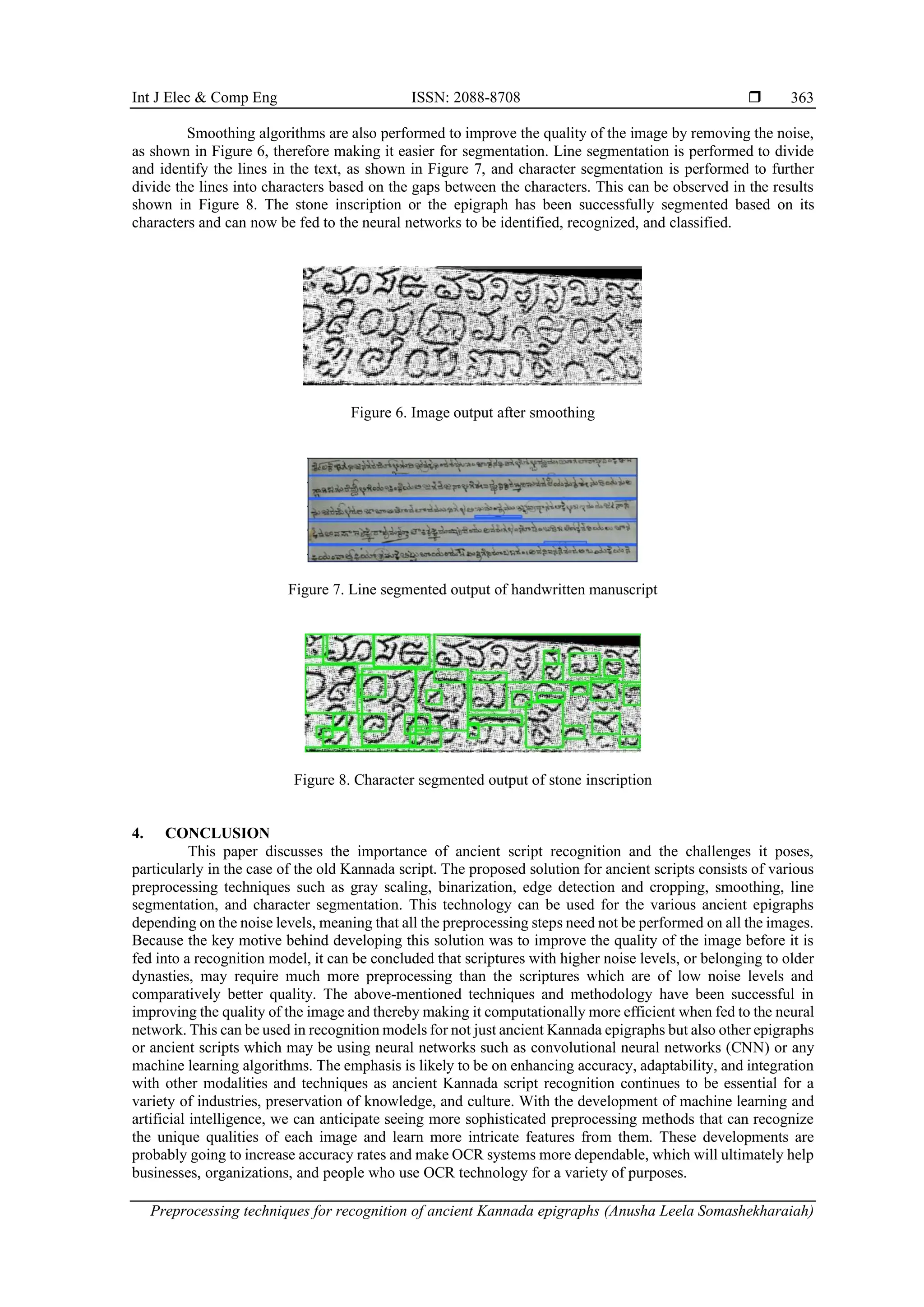 Preprocessing techniques for recognition of ancient kannada epigraphs pdf