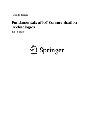 Fundamentals of IoT Communication Technologies Textbooks in ...