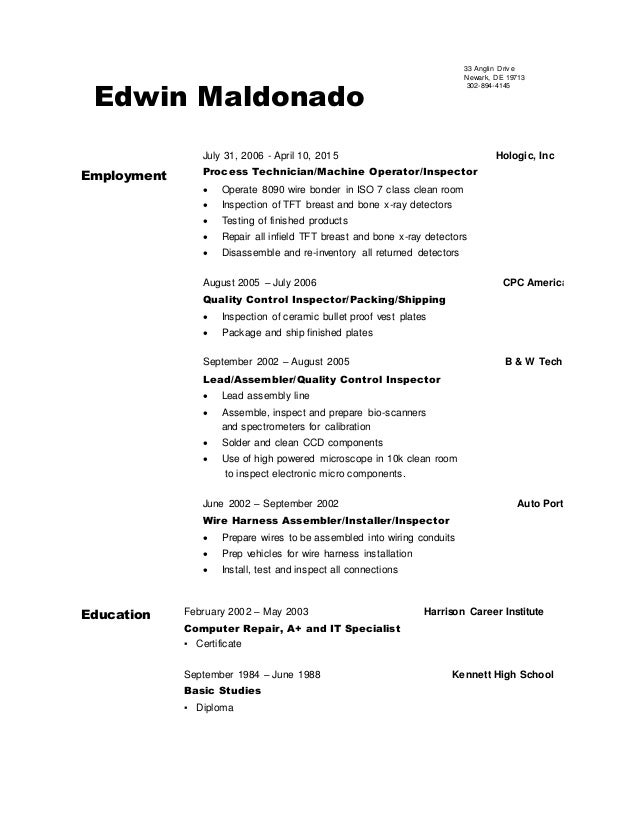 edwin s finished resume show me resumes
