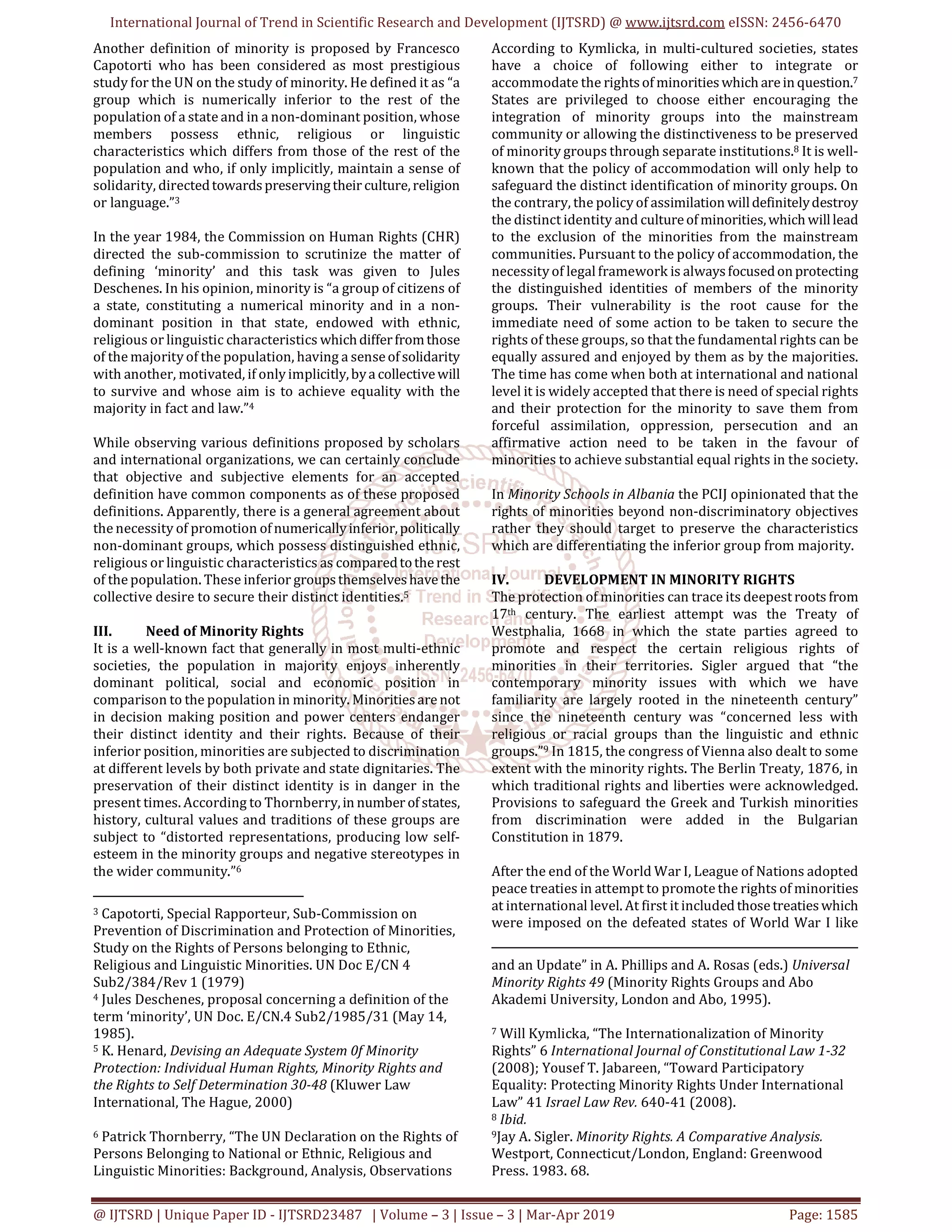 Visual Reference: Minority Rights Development Needed