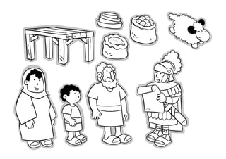 The Savior is born flannelgraph: Black and white | PPT