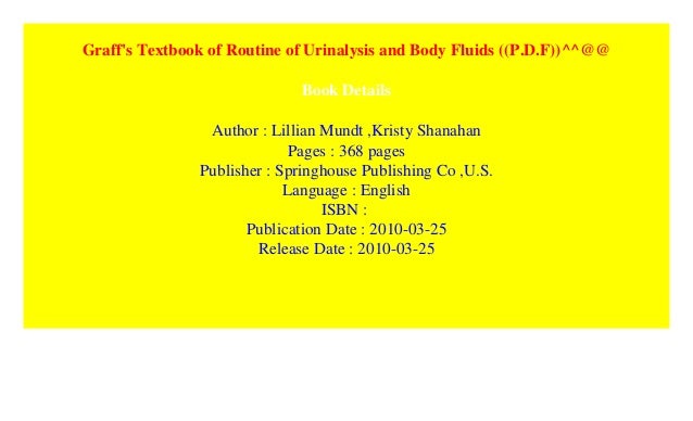 Jumătate Morman Absay Textbook Of Urinalysis And Body Fluids Timkiemkhachhang Net