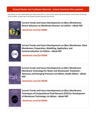 Current Trends and Future Developments on (Bio-) Membranes in ...