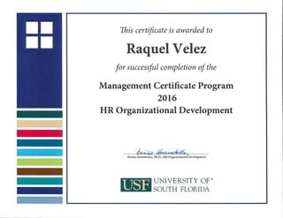 USF Management Certificate Program