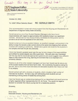 letter of recommendation SVSU Brian Gano