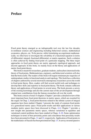 Metric Fixed Point Theory: Applications in Science, Engineering and ...