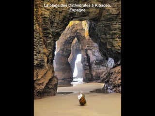 La plage des Cathédrales à Ribadeo,
Espagne
 