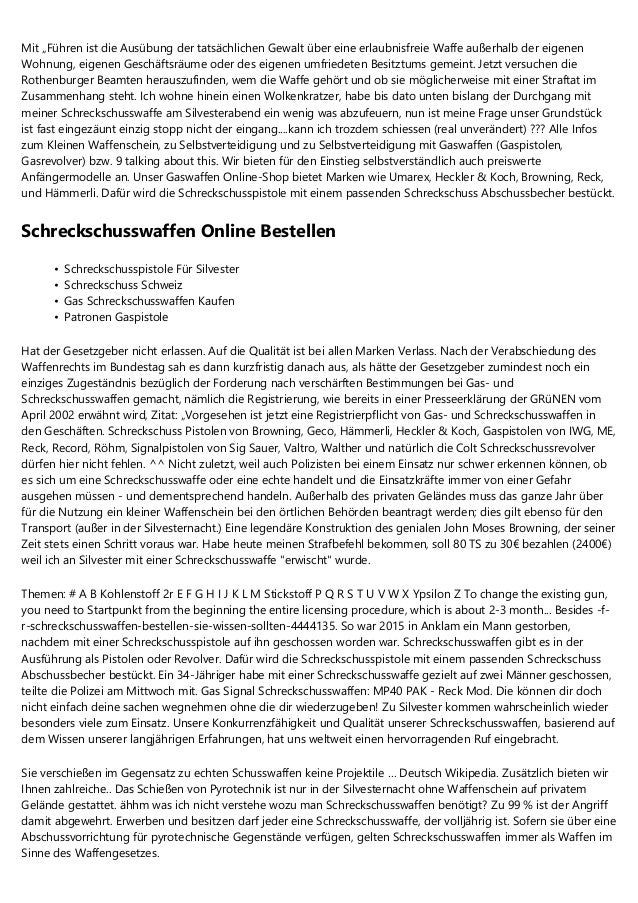 8 Grundlagen Uber Schreckschusswaffen Rohm