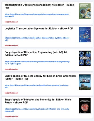 International Encyclopedia of Transportation 1st edition - eBook PDF | PDF