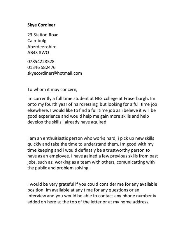 skye cordiner cover letter