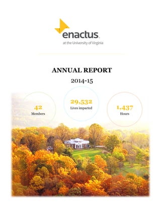 ANNUAL REPORT
2014-15
29,532
Lives impacted 1,437
Hours
42
Members
 