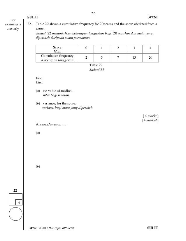 Add Maths SBP 2012 SPM Trial ( Paper 1)