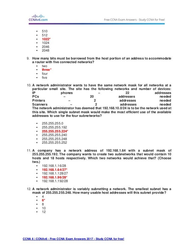 Ccna 1 Chapter 8 Exam Answers
