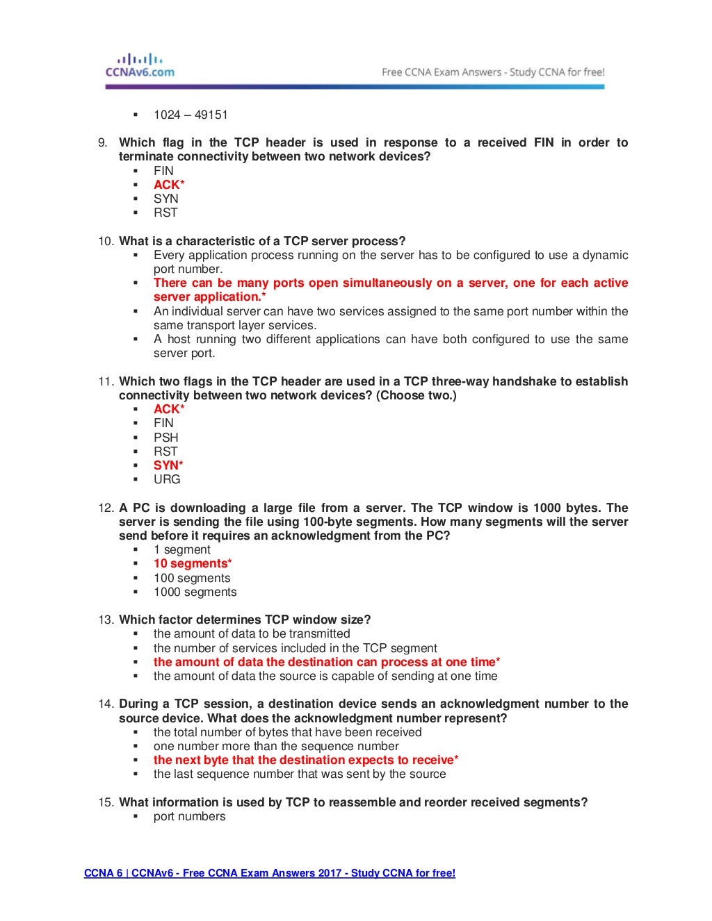 Ccna 1 Chapter 5 Exam Answers