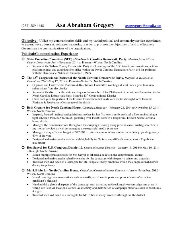 asa gregory political resume 11 12 15