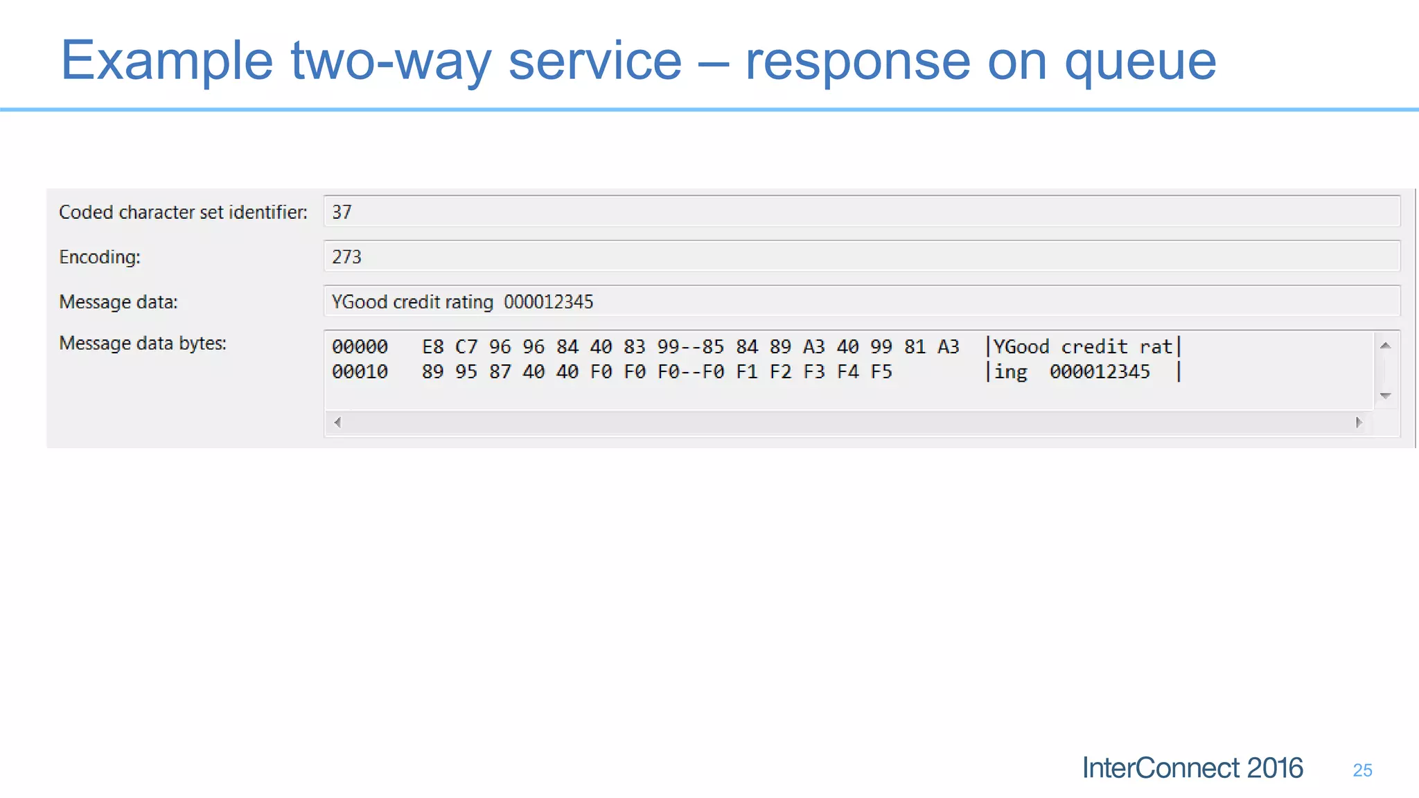 Example two-way service – response on queue
25
 