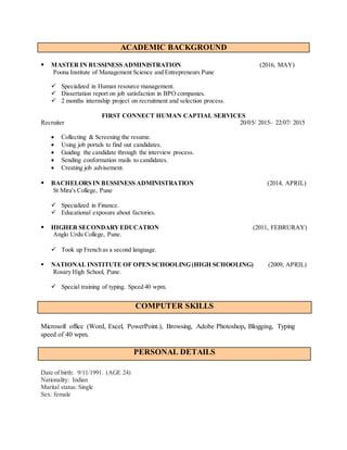 Cbc Cv CBC resume | DOCX