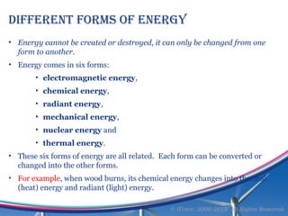 Forms of Energy - Grade 7 - Cambridge - Science | PPTX