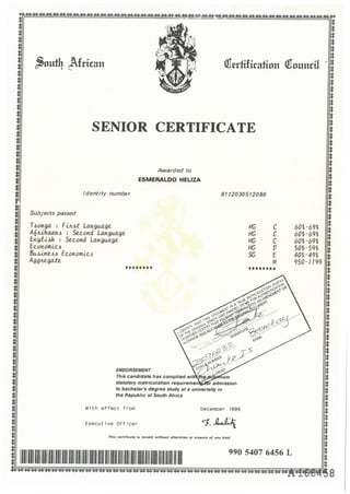Certificate and ID