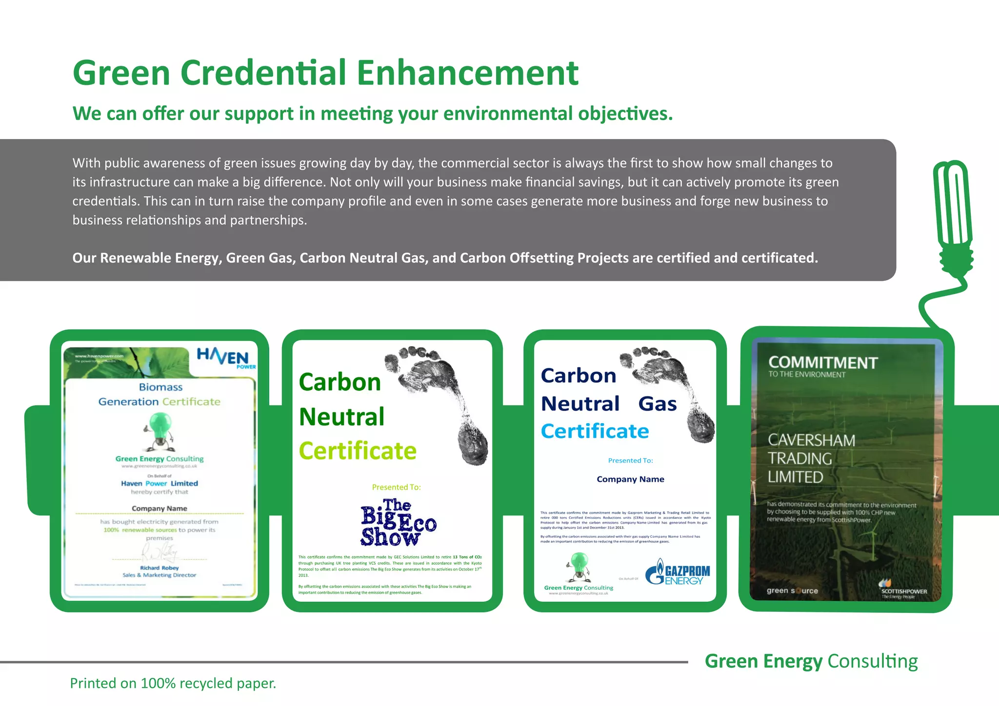 Green Energy Consulting - Its Good to be Green PDF