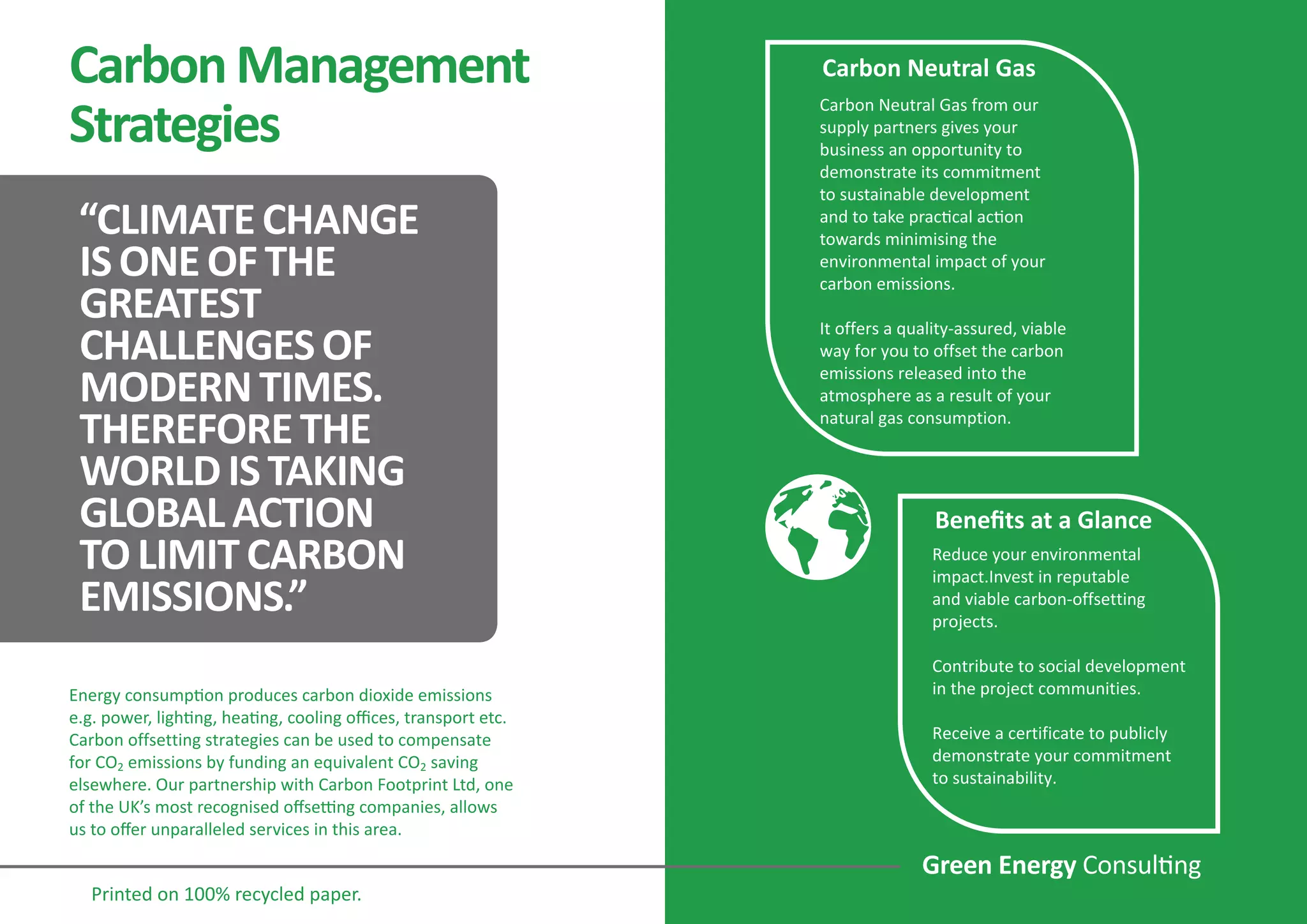 Green Energy Consulting - Its Good to be Green PDF