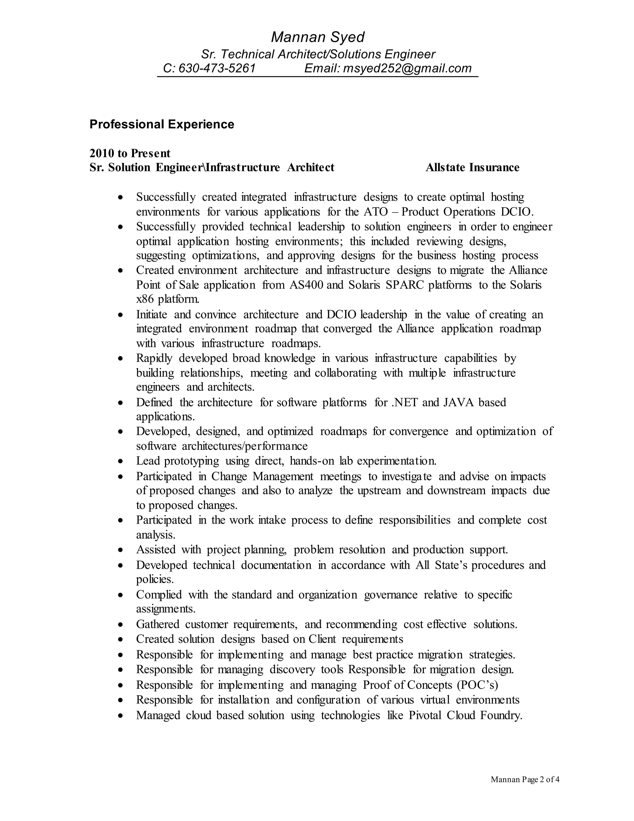 Mannan Syed Solutions Architect | DOCX