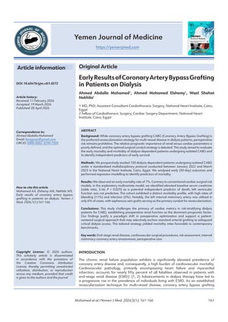 Early Results of Coronary Artery Bypass Grafting in Patients on ...