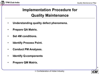 TPM-QM-Training Material as Per JIPM Methodology | PPT