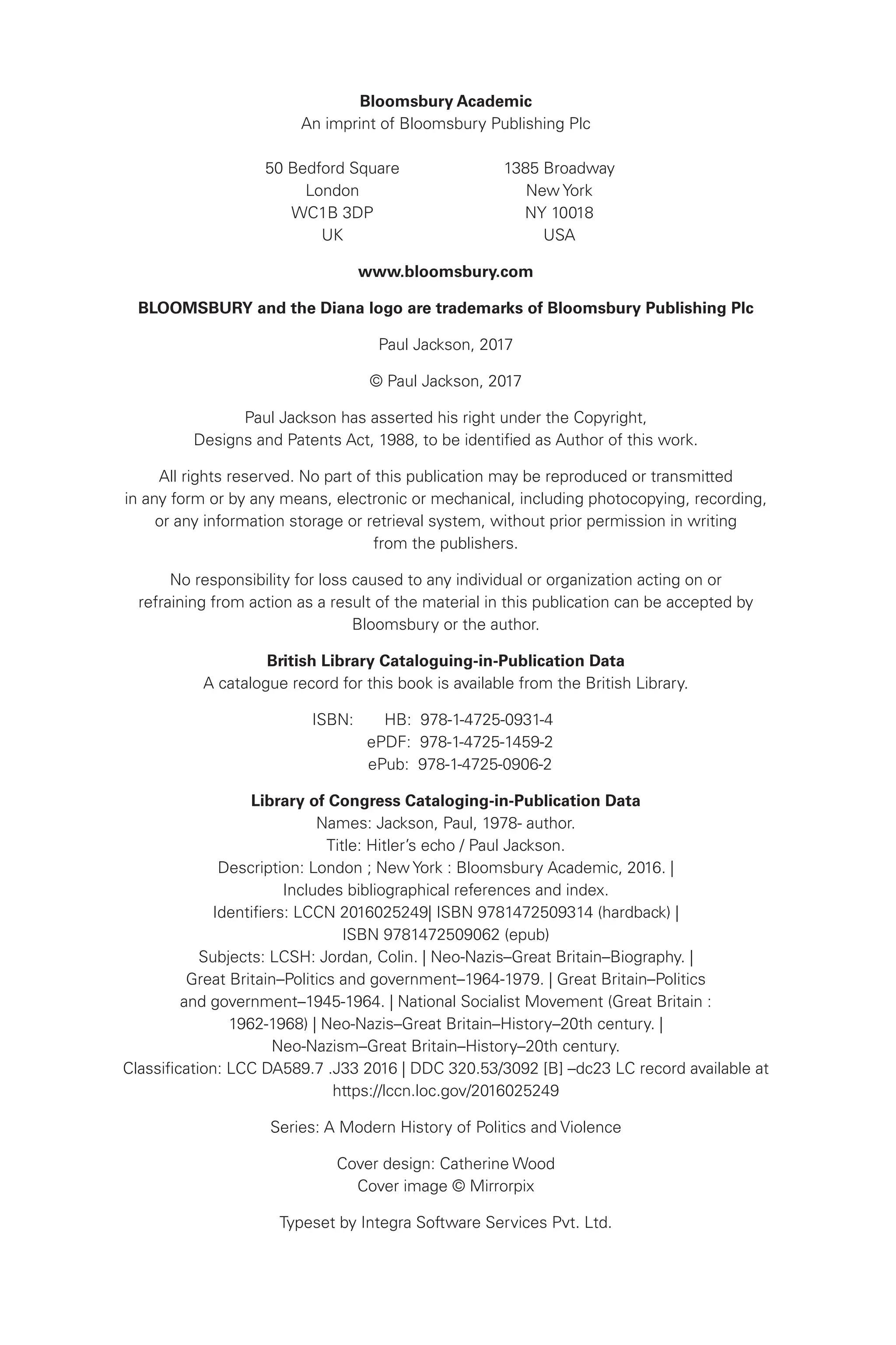 Colin Jordan And Britains Neonazi Movement Hitlers Echo Paul Jackson | PDF