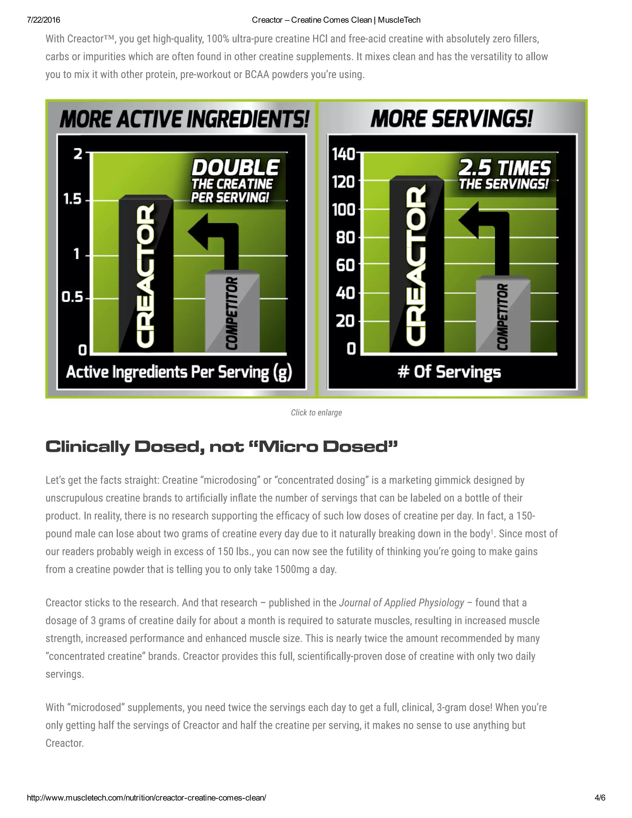 Creactor – Creatine Comes Clean _ MuscleTech | PDF