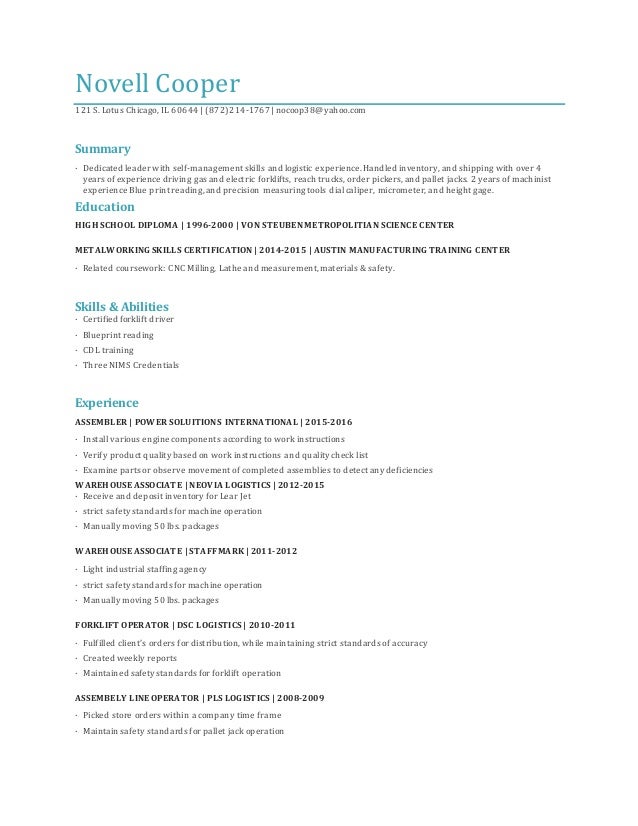 Novell Cooper Resume