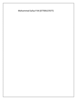 Mohammed Safaa P.M (07709137077)
 