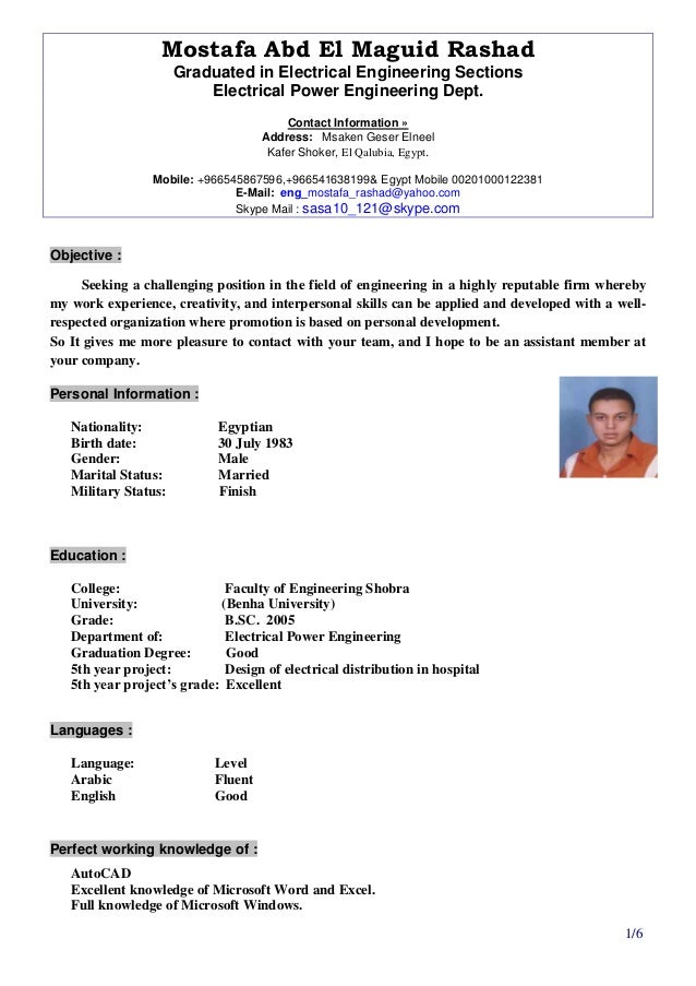 Mostafa Rashad C V Pdf