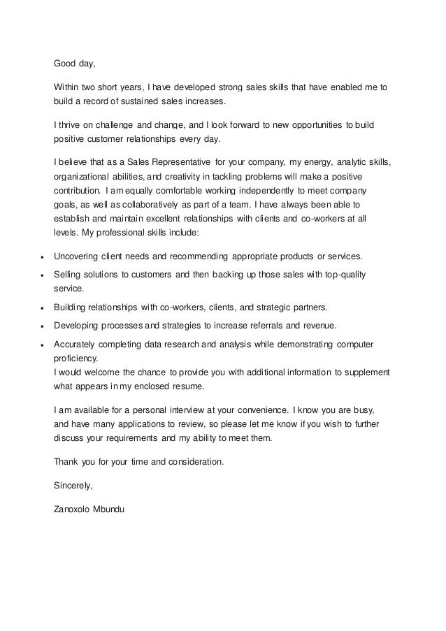 good short cover letters