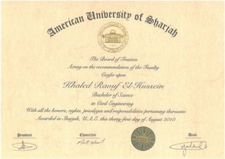 Certificate, Bachelors