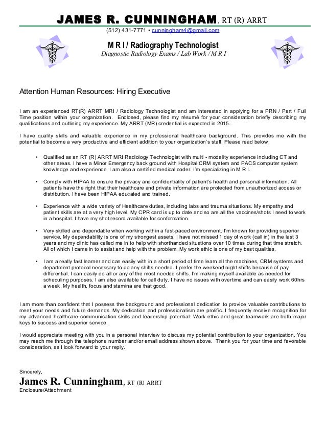 complete cover letter mri radiography cover letter