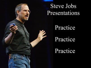 Steve Jobs
Presentations
Practice
Practice
Practice
 
